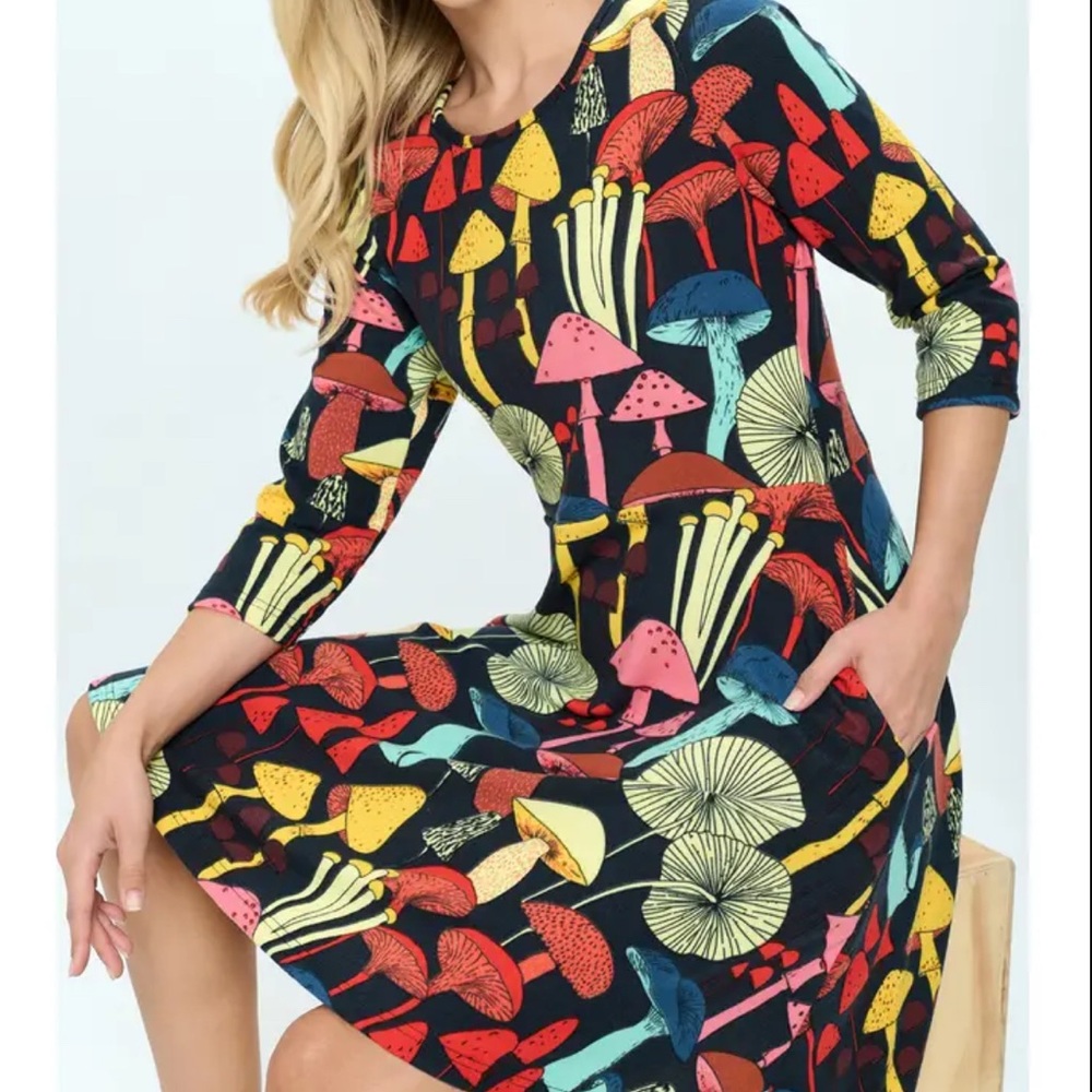 L.A. Soul | Colorful Mushroom Tunic Dress | Size M | NWOT